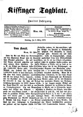 Kissinger Tagblatt Sonntag 6. März 1870