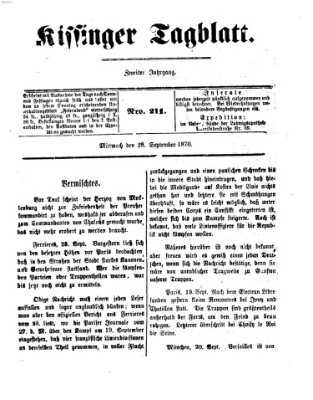 Kissinger Tagblatt Mittwoch 28. September 1870