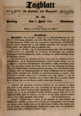 Tagblatt für Landshut und Umgegend (Kurier für Niederbayern) Freitag 2. Juni 1848