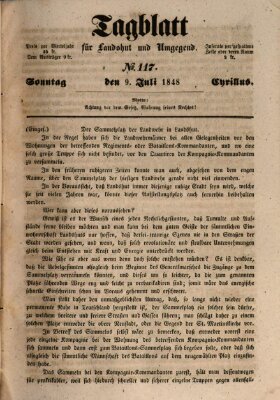 Tagblatt für Landshut und Umgegend (Kurier für Niederbayern) Sonntag 9. Juli 1848