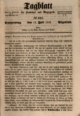 Tagblatt für Landshut und Umgegend (Kurier für Niederbayern) Donnerstag 13. Juli 1848