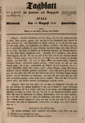 Tagblatt für Landshut und Umgegend (Kurier für Niederbayern) Mittwoch 16. August 1848