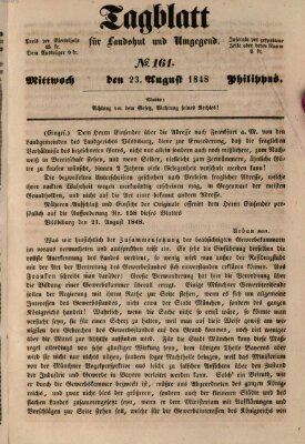 Tagblatt für Landshut und Umgegend (Kurier für Niederbayern) Mittwoch 23. August 1848