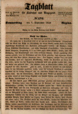 Tagblatt für Landshut und Umgegend (Kurier für Niederbayern) Donnerstag 7. September 1848