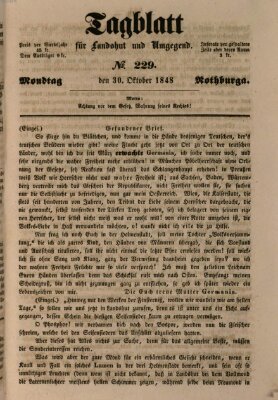 Tagblatt für Landshut und Umgegend (Kurier für Niederbayern) Montag 30. Oktober 1848