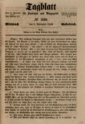 Tagblatt für Landshut und Umgegend (Kurier für Niederbayern) Mittwoch 8. November 1848