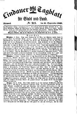 Lindauer Tagblatt für Stadt und Land Mittwoch 11. September 1861