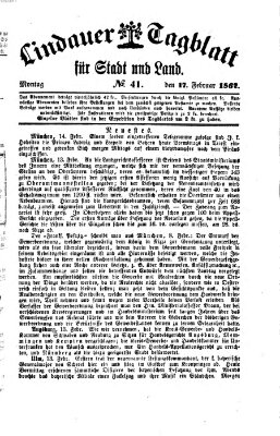 Lindauer Tagblatt für Stadt und Land Montag 17. Februar 1862