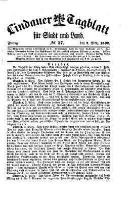 Lindauer Tagblatt für Stadt und Land Freitag 7. März 1862