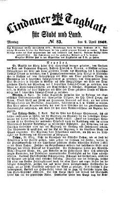 Lindauer Tagblatt für Stadt und Land Montag 7. April 1862