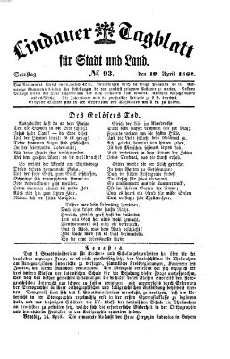 Lindauer Tagblatt für Stadt und Land Samstag 19. April 1862