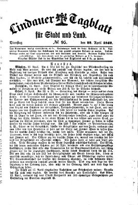 Lindauer Tagblatt für Stadt und Land Dienstag 22. April 1862