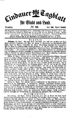 Lindauer Tagblatt für Stadt und Land Samstag 26. April 1862
