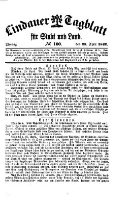 Lindauer Tagblatt für Stadt und Land Montag 28. April 1862