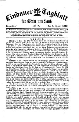 Lindauer Tagblatt für Stadt und Land Donnerstag 8. Januar 1863