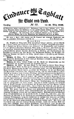 Lindauer Tagblatt für Stadt und Land Dienstag 31. März 1863