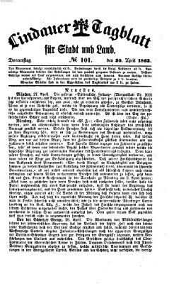 Lindauer Tagblatt für Stadt und Land Donnerstag 30. April 1863