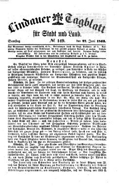 Lindauer Tagblatt für Stadt und Land Samstag 27. Juni 1863