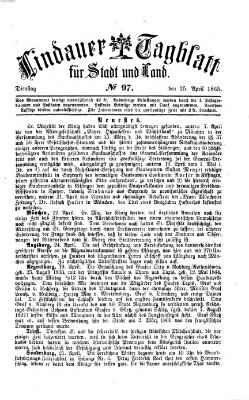 Lindauer Tagblatt für Stadt und Land Dienstag 25. April 1865