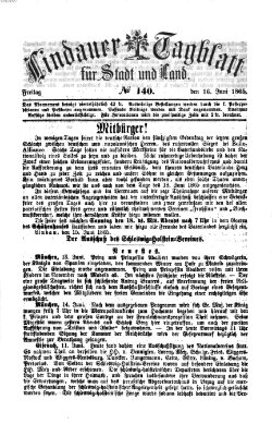 Lindauer Tagblatt für Stadt und Land Freitag 16. Juni 1865