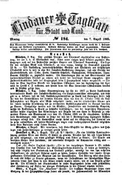 Lindauer Tagblatt für Stadt und Land Montag 7. August 1865