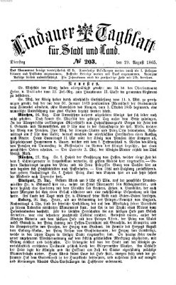 Lindauer Tagblatt für Stadt und Land Dienstag 29. August 1865