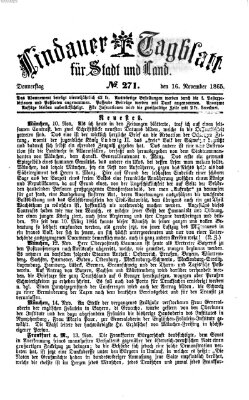 Lindauer Tagblatt für Stadt und Land Donnerstag 16. November 1865