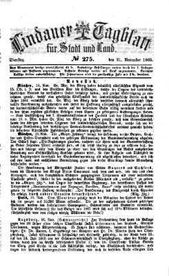 Lindauer Tagblatt für Stadt und Land Dienstag 21. November 1865