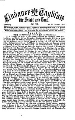 Lindauer Tagblatt für Stadt und Land Donnerstag 25. Januar 1866