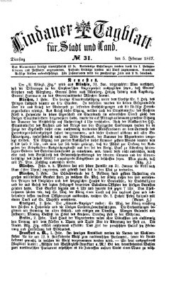 Lindauer Tagblatt für Stadt und Land Dienstag 5. Februar 1867