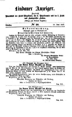 Lindauer Tagblatt für Stadt und Land Dienstag 18. Juni 1867