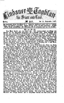 Lindauer Tagblatt für Stadt und Land Freitag 13. September 1867