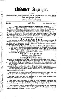 Lindauer Tagblatt für Stadt und Land Dienstag 31. Dezember 1867