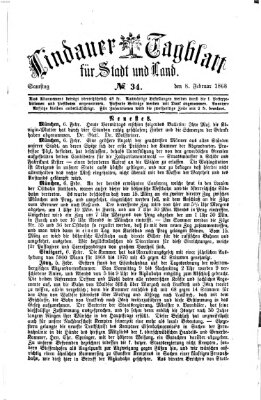 Lindauer Tagblatt für Stadt und Land Samstag 8. Februar 1868