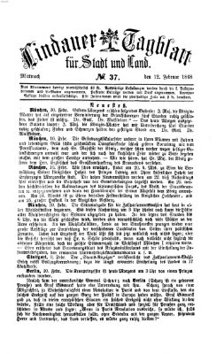 Lindauer Tagblatt für Stadt und Land Mittwoch 12. Februar 1868