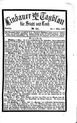 Lindauer Tagblatt für Stadt und Land Samstag 7. März 1868
