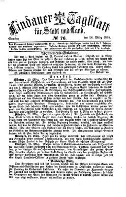 Lindauer Tagblatt für Stadt und Land Samstag 28. März 1868