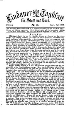 Lindauer Tagblatt für Stadt und Land Mittwoch 8. April 1868