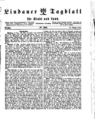 Lindauer Tagblatt für Stadt und Land Samstag 22. August 1868