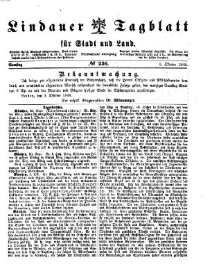 Lindauer Tagblatt für Stadt und Land Samstag 3. Oktober 1868
