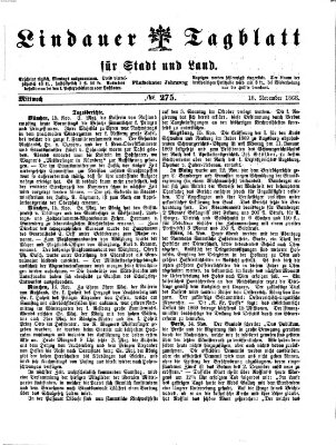 Lindauer Tagblatt für Stadt und Land Mittwoch 18. November 1868