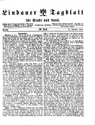 Lindauer Tagblatt für Stadt und Land Freitag 27. November 1868