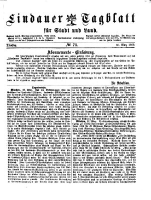Lindauer Tagblatt für Stadt und Land Dienstag 30. März 1869