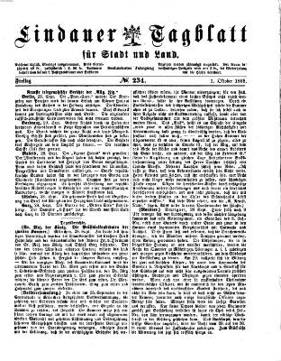Lindauer Tagblatt für Stadt und Land Freitag 1. Oktober 1869