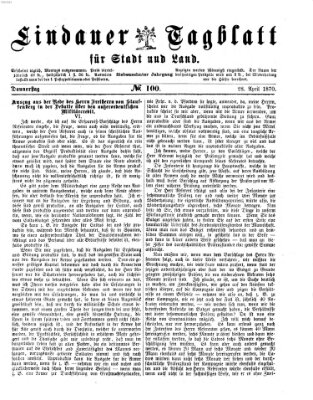 Lindauer Tagblatt für Stadt und Land Donnerstag 28. April 1870