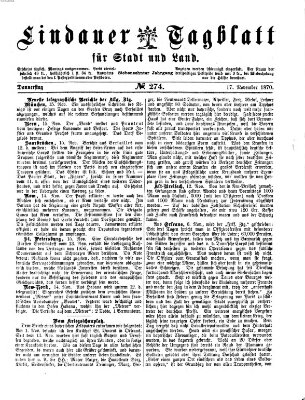 Lindauer Tagblatt für Stadt und Land Donnerstag 17. November 1870