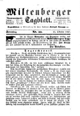 Miltenberger Tagblatt Sonntag 25. Oktober 1863