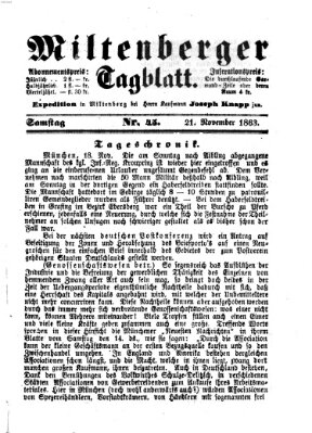 Miltenberger Tagblatt Samstag 21. November 1863