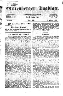 Miltenberger Tagblatt Mittwoch 3. Februar 1864