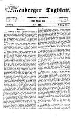 Miltenberger Tagblatt Mittwoch 9. März 1864